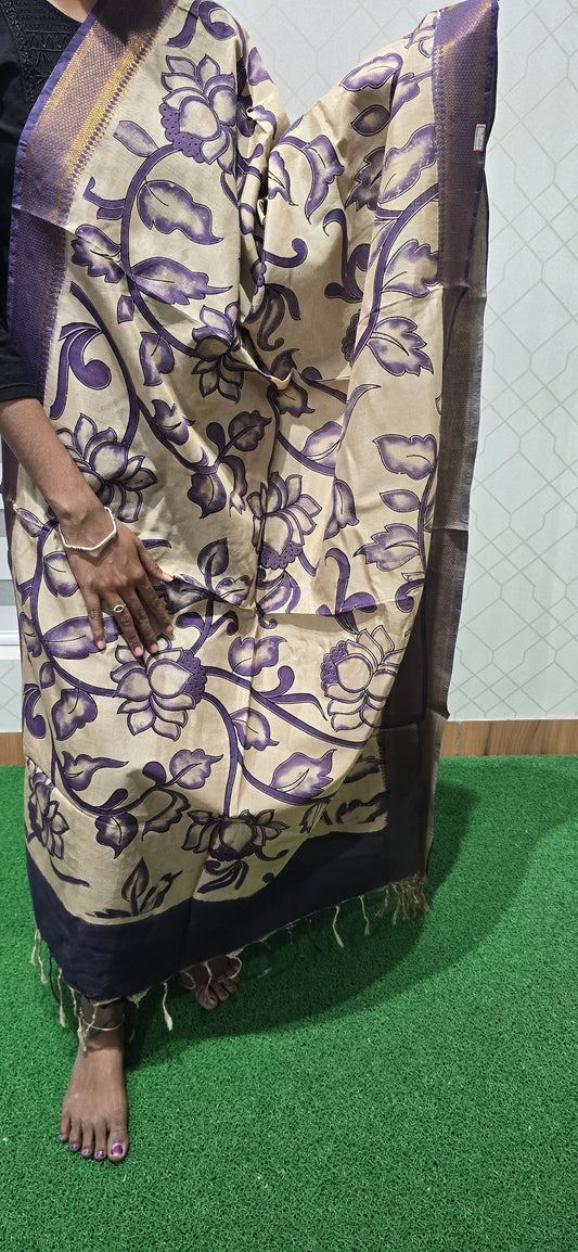 Chennuri Kalamkari Silk Dupatta P17