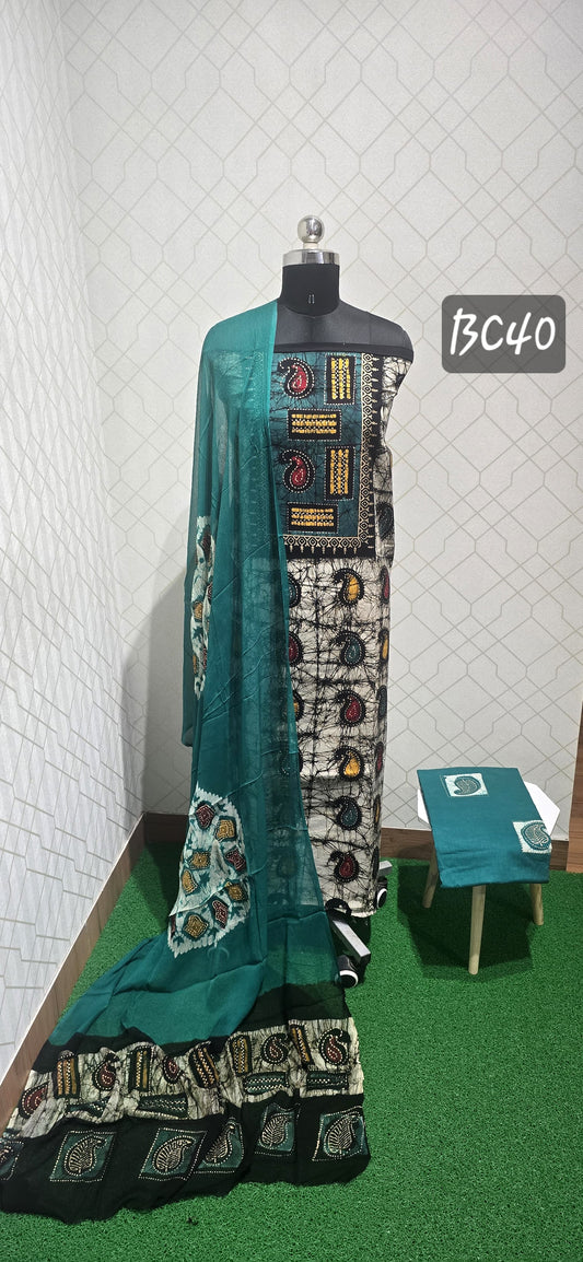 Bathik silk Cotton Suit (BC40)