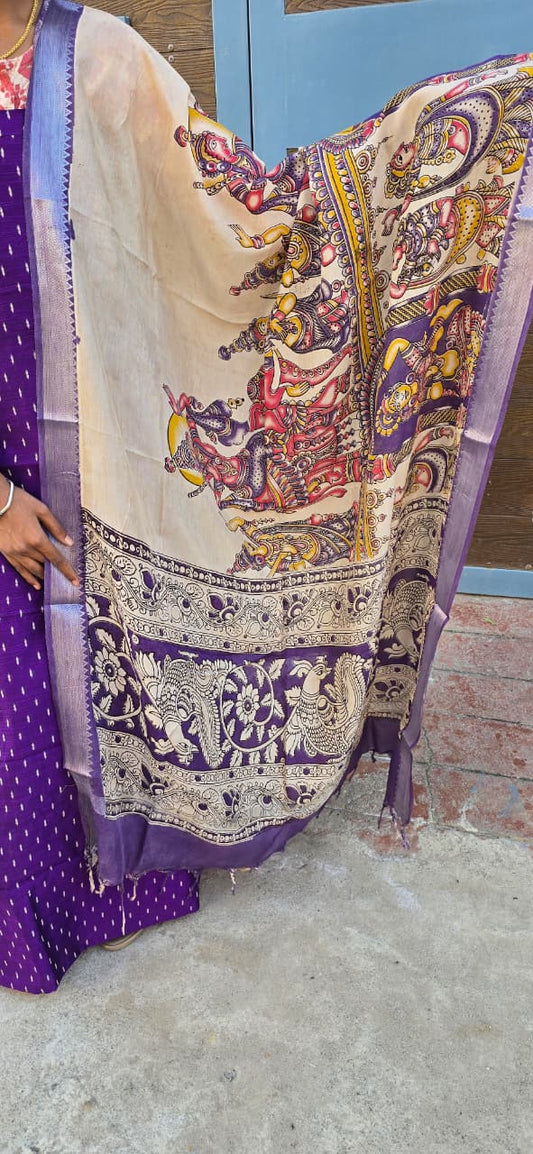 Raw silk with Chennuri silk Dupatta - RC02