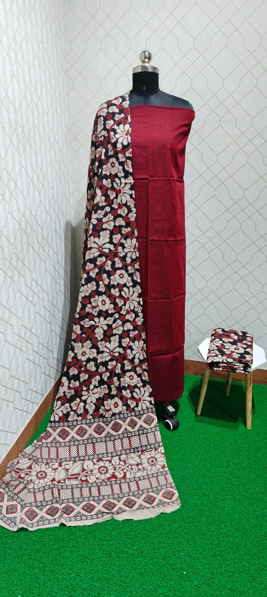Kalamkari 3 piece Cotton suit - KC22