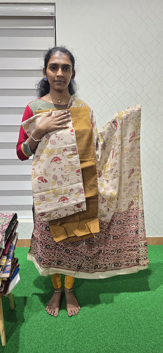 Kalamkari 3 piece Cotton suit - KC32