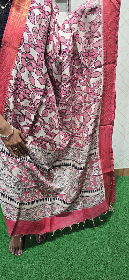 Chennuri Kalamkari Silk Dupatta P21
