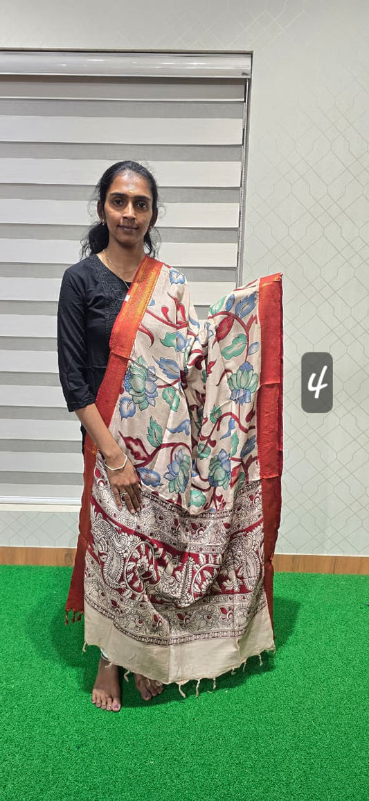 Chennuri Kalamkari Silk Dupatta P24