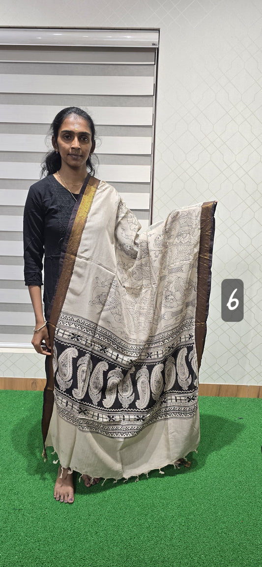 Chennuri Kalamkari Silk Dupatta P26