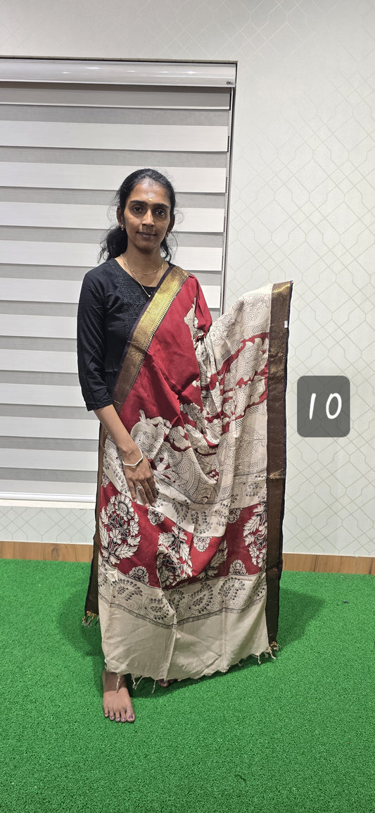 Chennuri Kalamkari Silk Dupatta P30