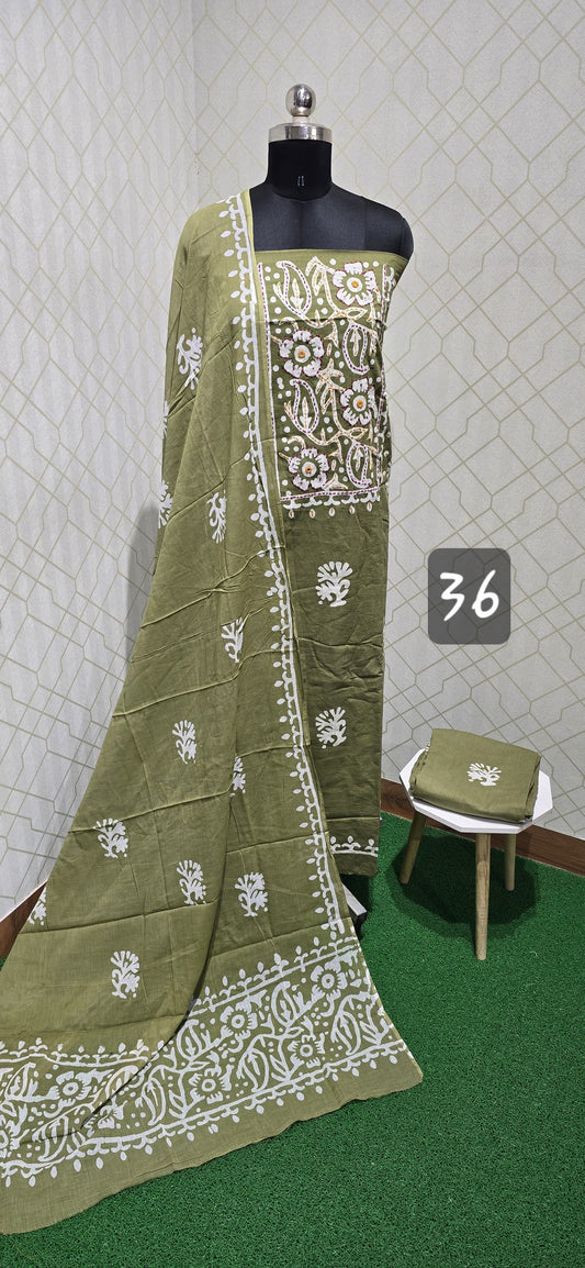 Bathik Cotton Suit - 36