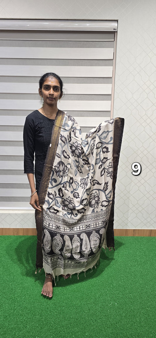 Chennuri Kalamkari Silk Dupatta P09