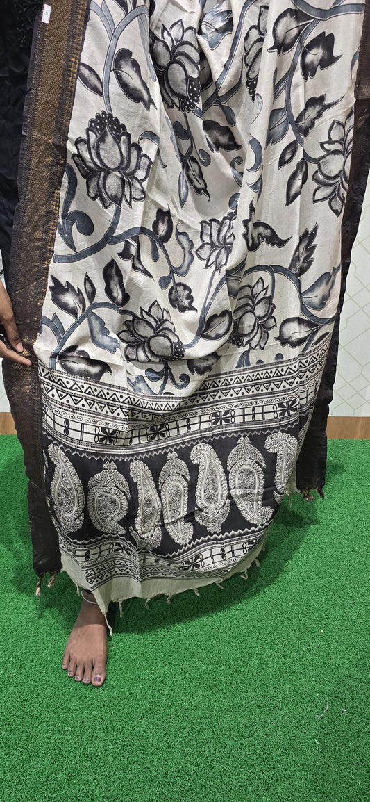 Chennuri Kalamkari Silk Dupatta P09