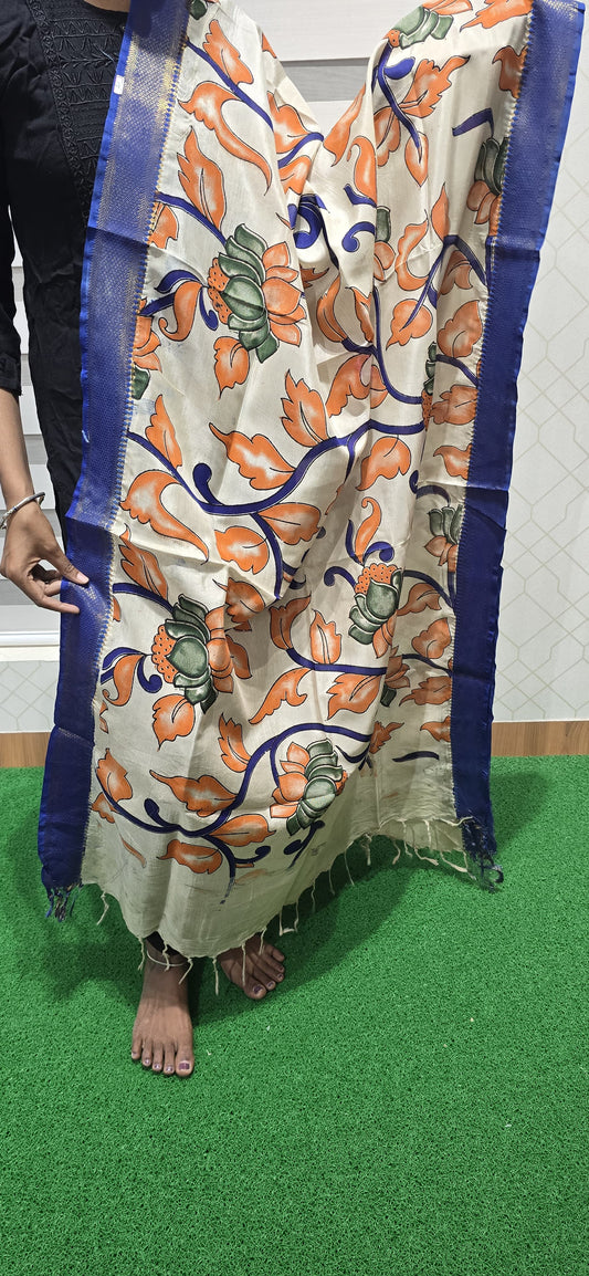 Chennuri Kalamkari Silk Dupatta P13