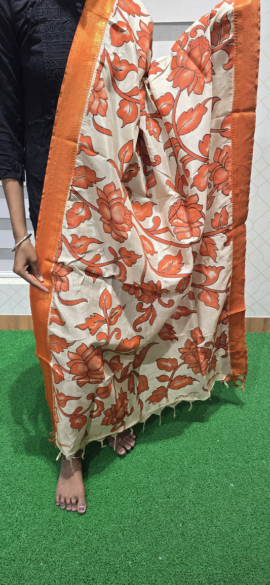Chennuri Kalamkari Silk Dupatta P16
