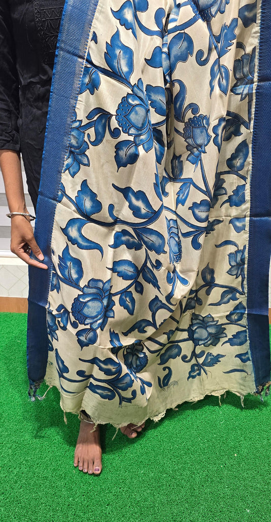 Chennuri Kalamkari Silk Dupatta P19