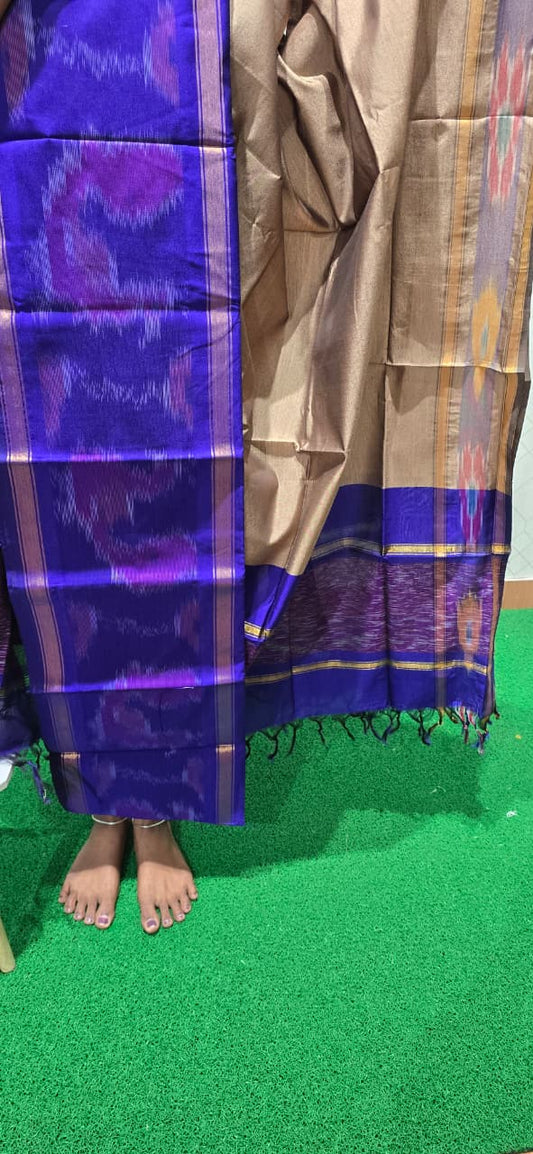 Pochampalli Ikkat Sico with border dupatta - PIS06