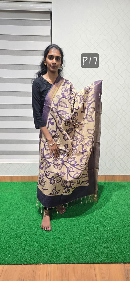 Chennuri Kalamkari Silk Dupatta P17