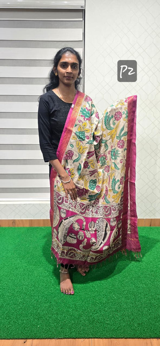 Chennuri Kalamkari Silk Dupatta P2
