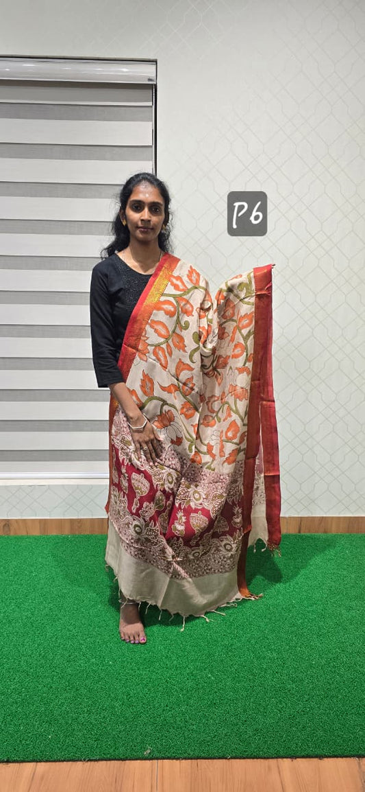 Chennuri Kalamkari Silk Dupatta P6