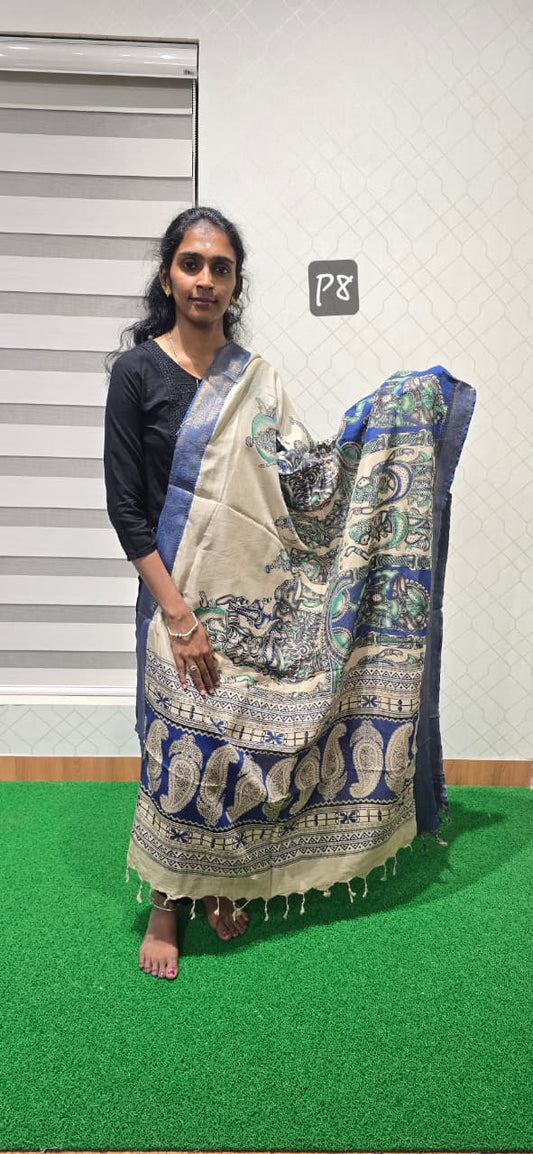 Chennuri Kalamkari Silk Dupatta P8