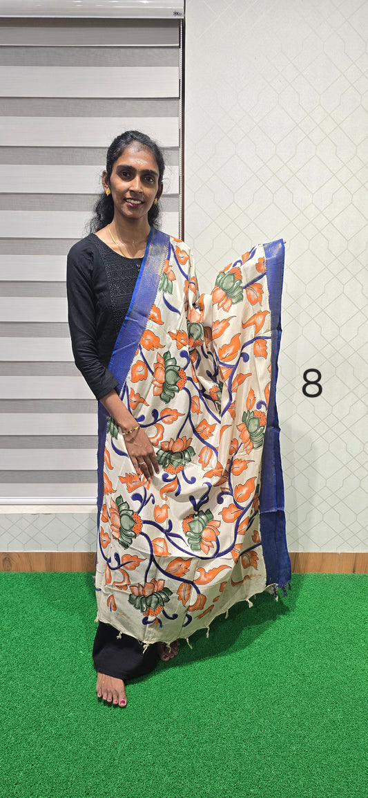 Chennuri Kalamkari Silk Dupatta - P08
