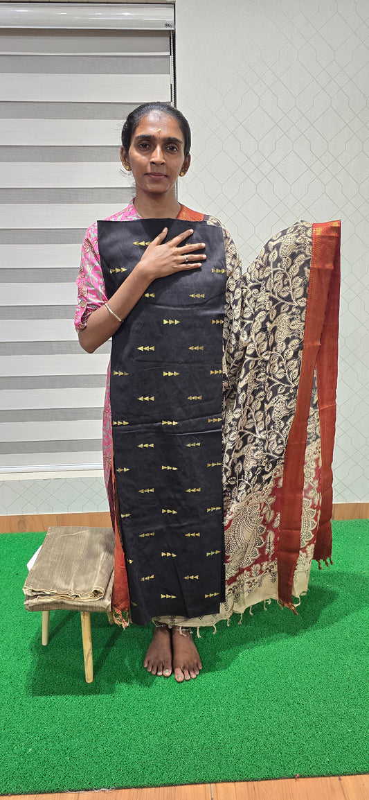 Raw silk with Chennuri silk Dupatta - RC05