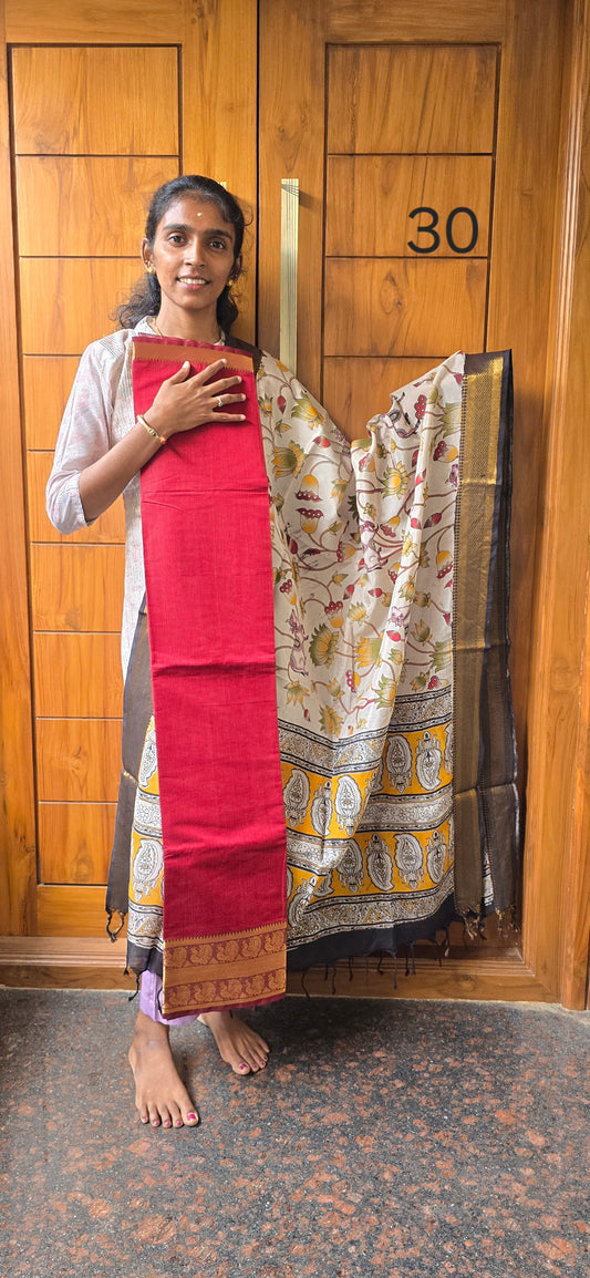 Pure 100 count original Mangalagiri silk top with Chennuri silk Dupatta - RC30