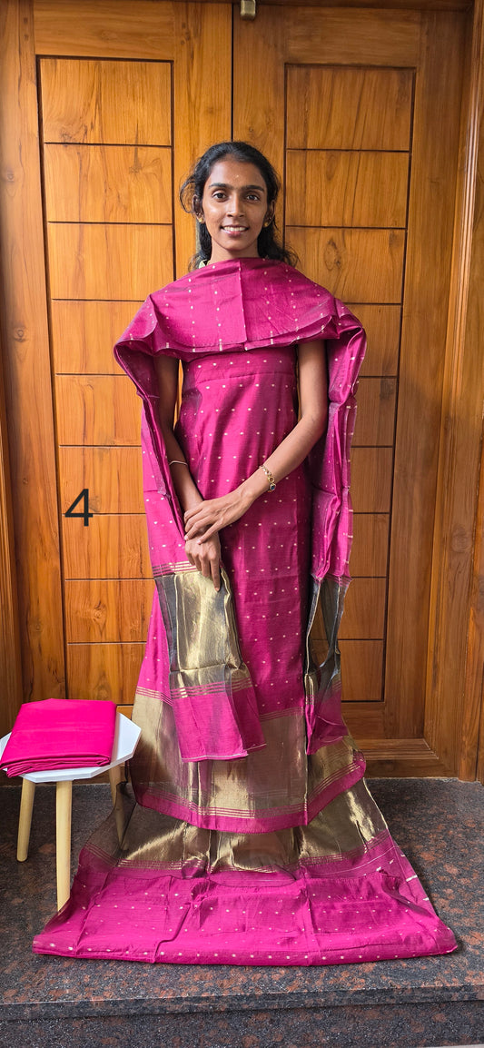 Semi Silk Cotton Suit  - 04