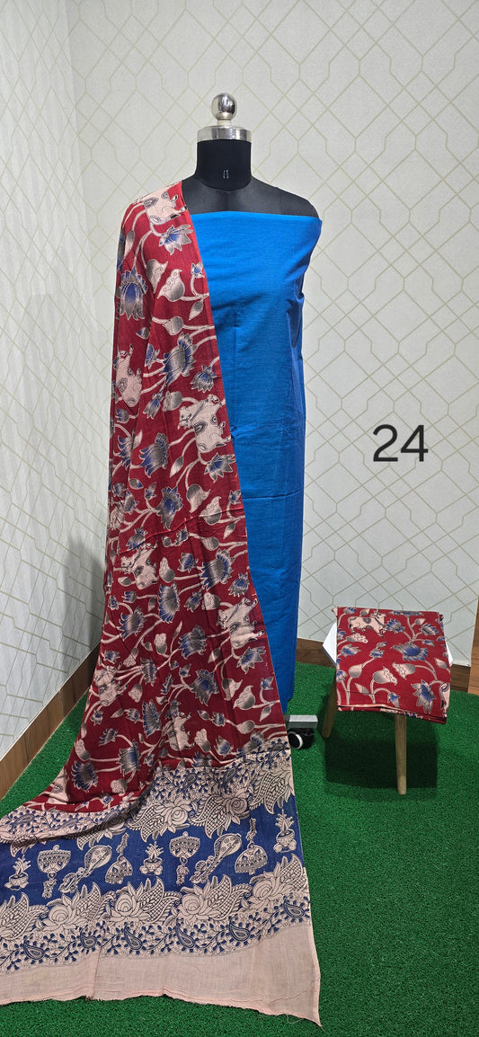 Kalamkari 3 piece Cotton suit - 24
