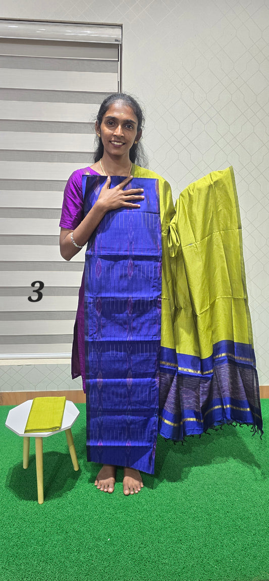 Full weaving Pochampalli Ikkat Sico Silk - PIS03