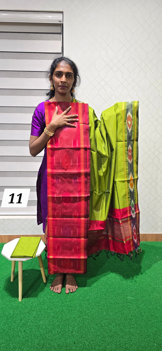 Pochampalli Ikkat Sico with border dupatta - PIS11