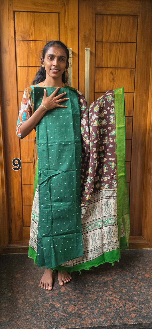 Raw silk with Chennuri silk Dupatta - RC09