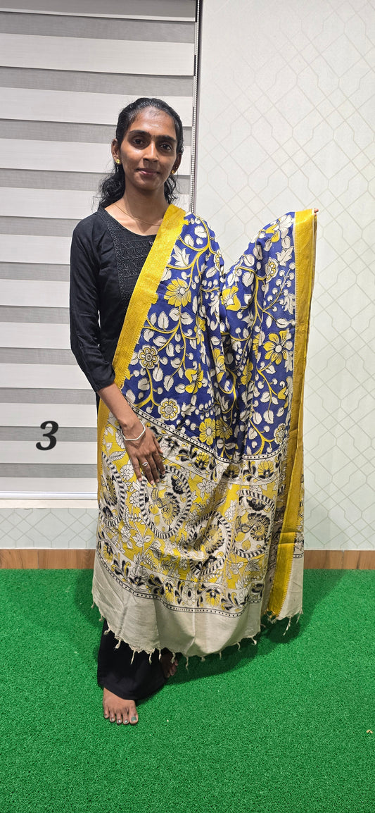 Chennuri Kalamkari Silk Dupatta - P03