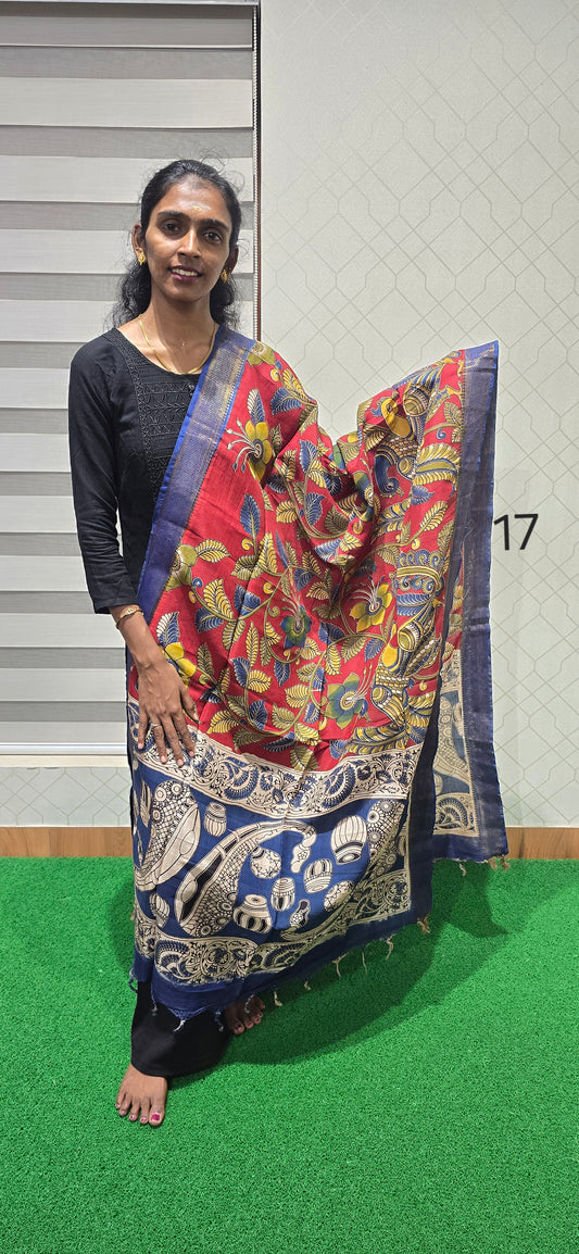 Chennuri Kalamkari Silk Dupatta - P17