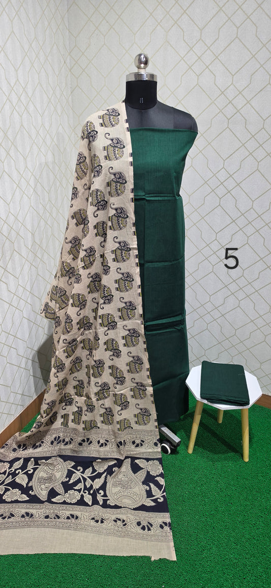 Nagari Special Kalamkari 3 piece Cotton suit - 05