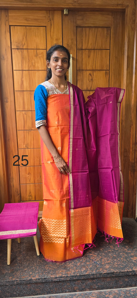 Pure Silk Cotton Suit  - 25
