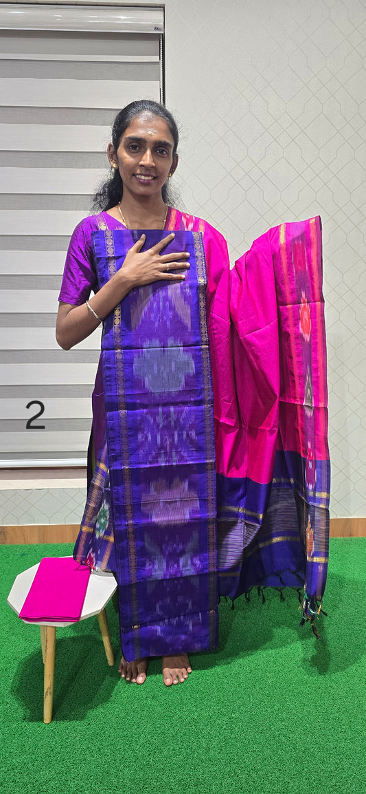 Pochampalli Ikkat Sico with border dupatta - PIS02