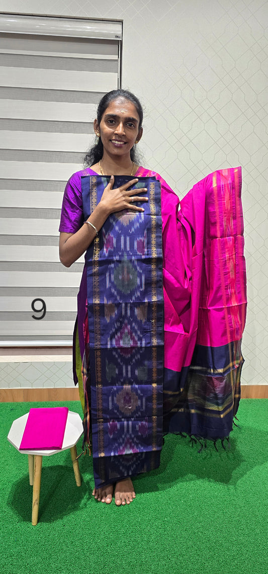 Pochampalli Ikkat Sico with border dupatta - PIS09