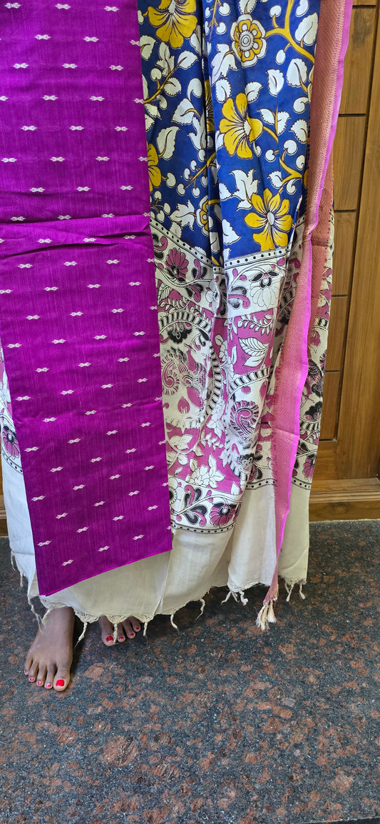 Raw silk with Chennuri silk Dupatta - RC06