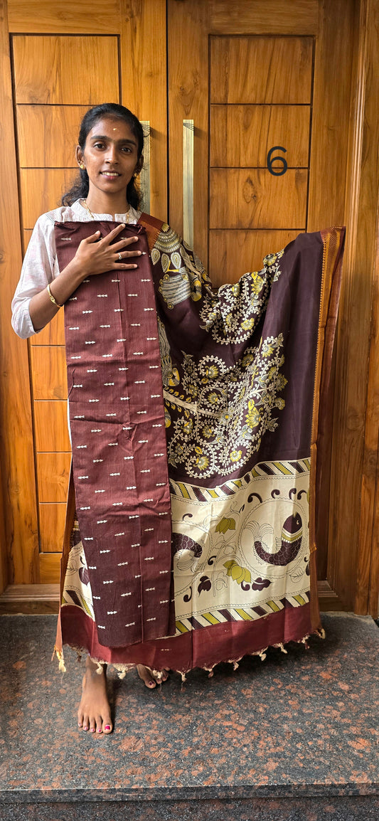Raw silk with Chennuri silk Dupatta - RC06