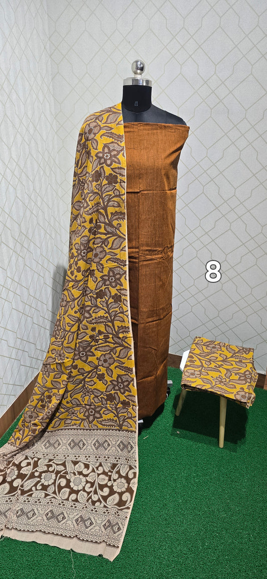 Kalamkari 3 piece Cotton suit - 08