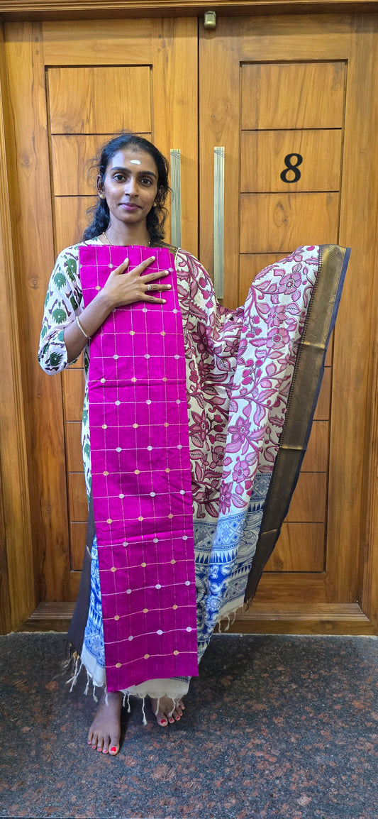 Raw silk with Chennuri silk Dupatta - RC08