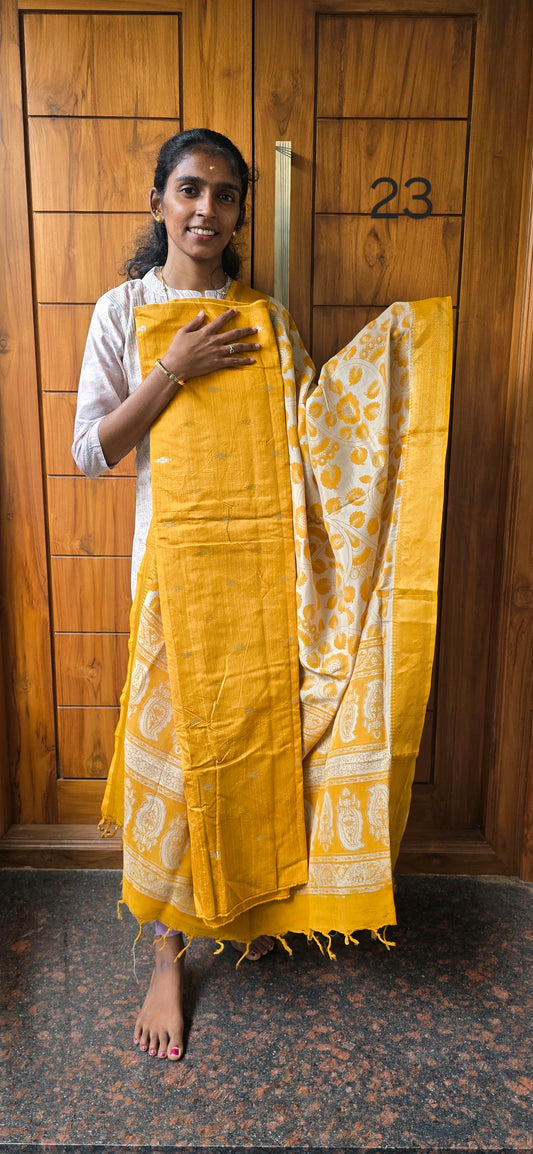 Raw silk with Chennuri silk Dupatta - RC23