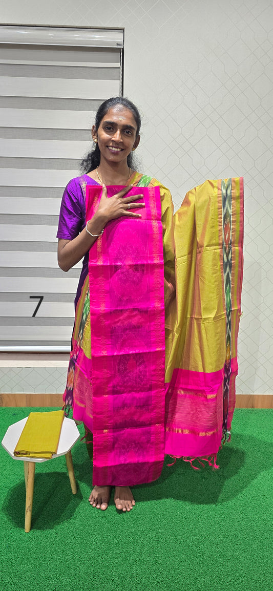 Pochampalli Ikkat Sico with border dupatta - PIS07