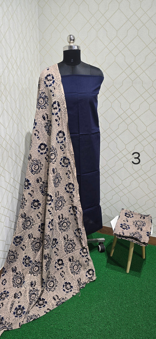 Kalamkari 3 piece Cotton suit - 03