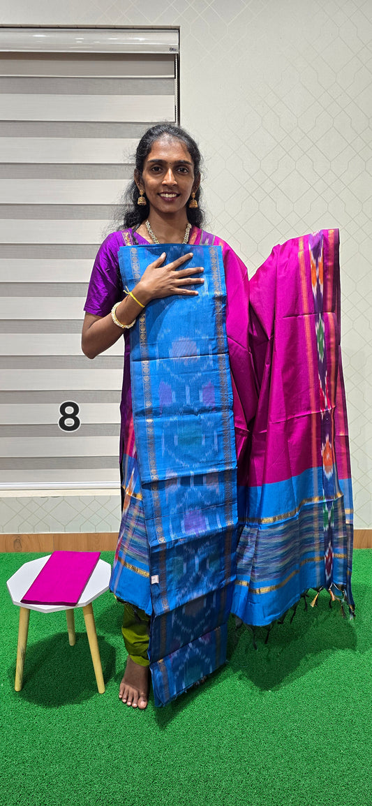 Pochampalli Ikkat Sico with border dupatta - PIS08