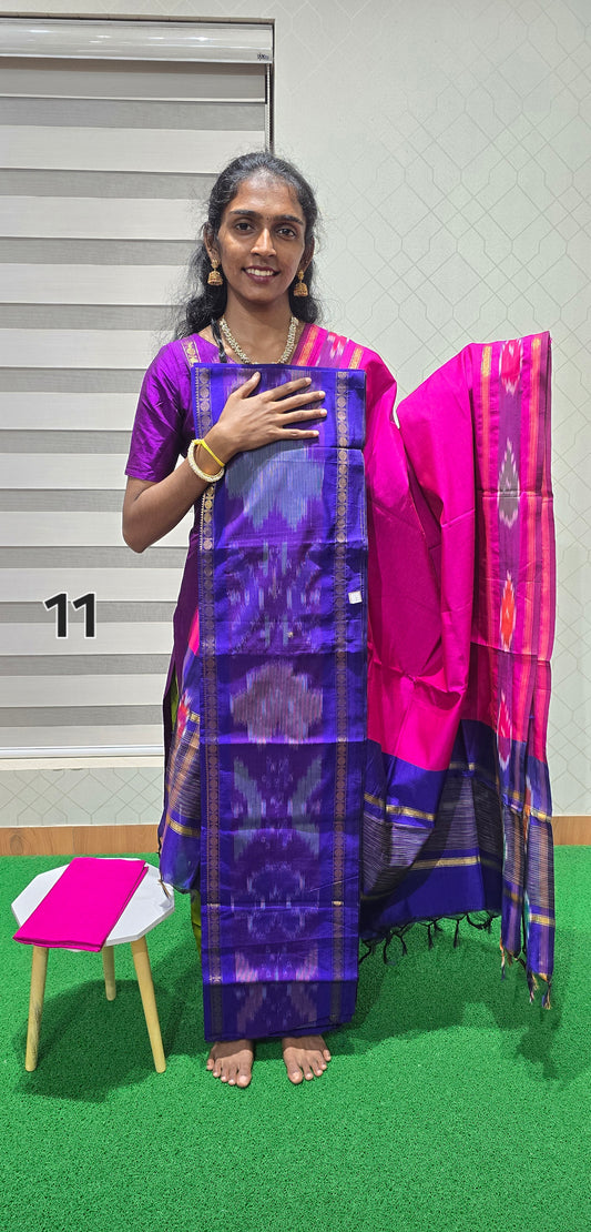 Pochampalli Ikkat Sico with border dupatta - PIS11