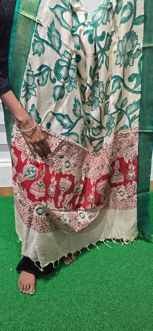 Chennuri Kalamkari Silk Dupatta - P11