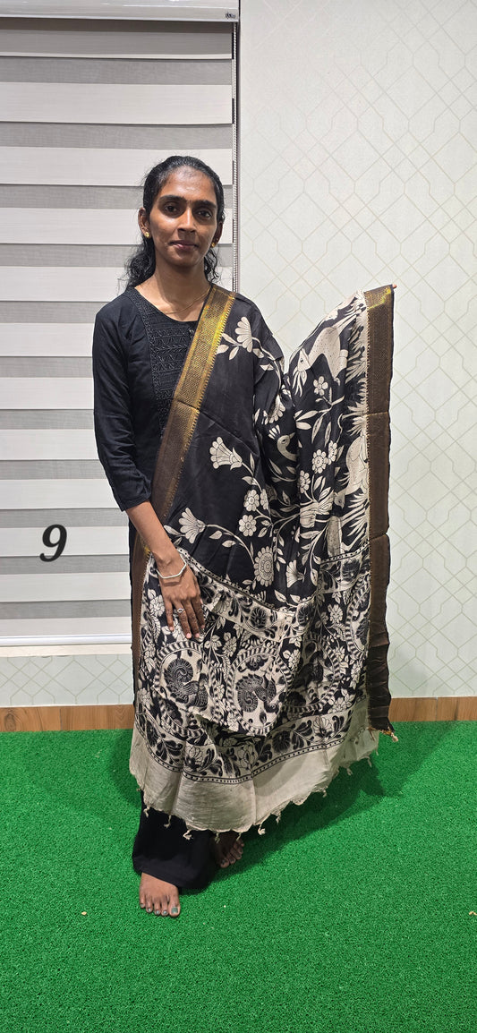 Chennuri Kalamkari Silk Dupatta - P09