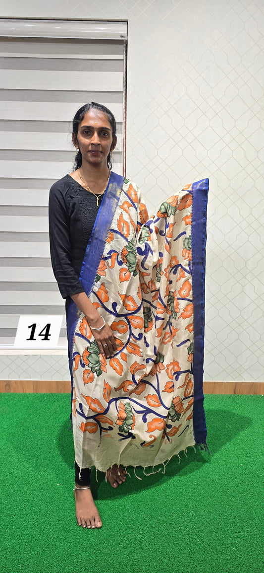 Chennuri Kalamkari Silk Dupatta P14