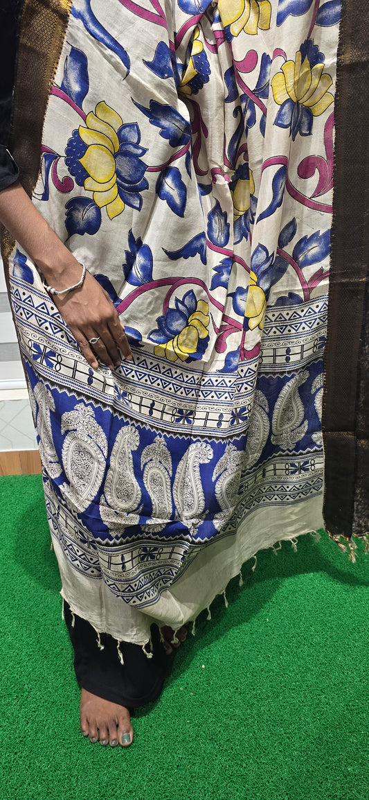 Chennuri Kalamkari Silk Dupatta - P06