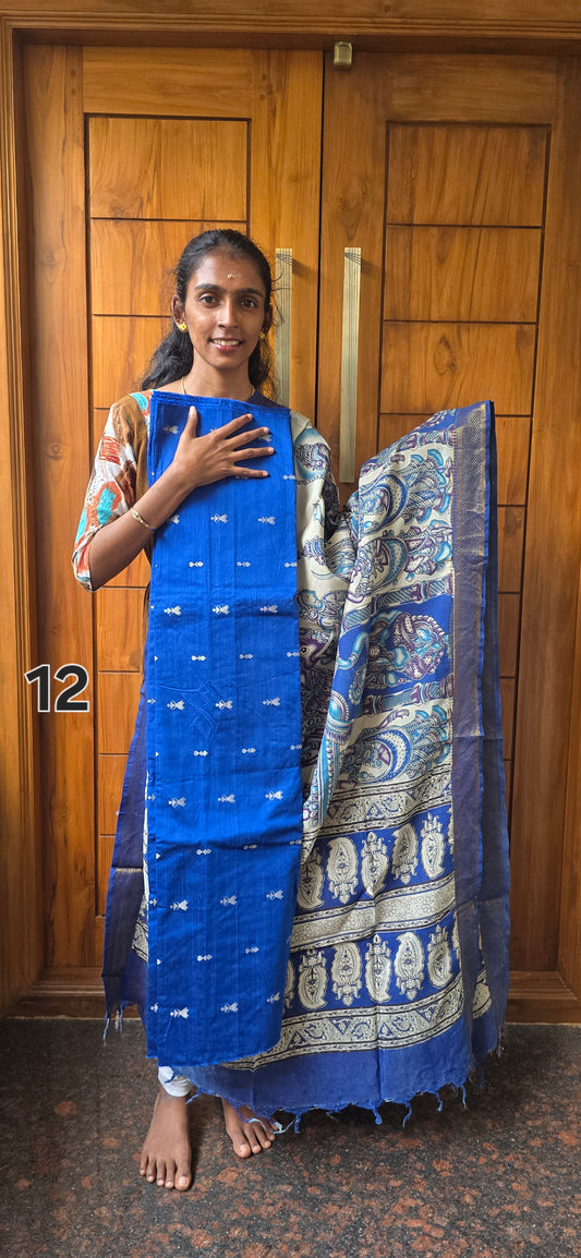 Raw silk with Chennuri silk Dupatta - RC12