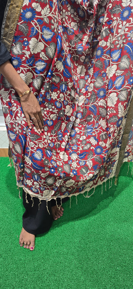 Chennuri Kalamkari Silk Dupatta - P07