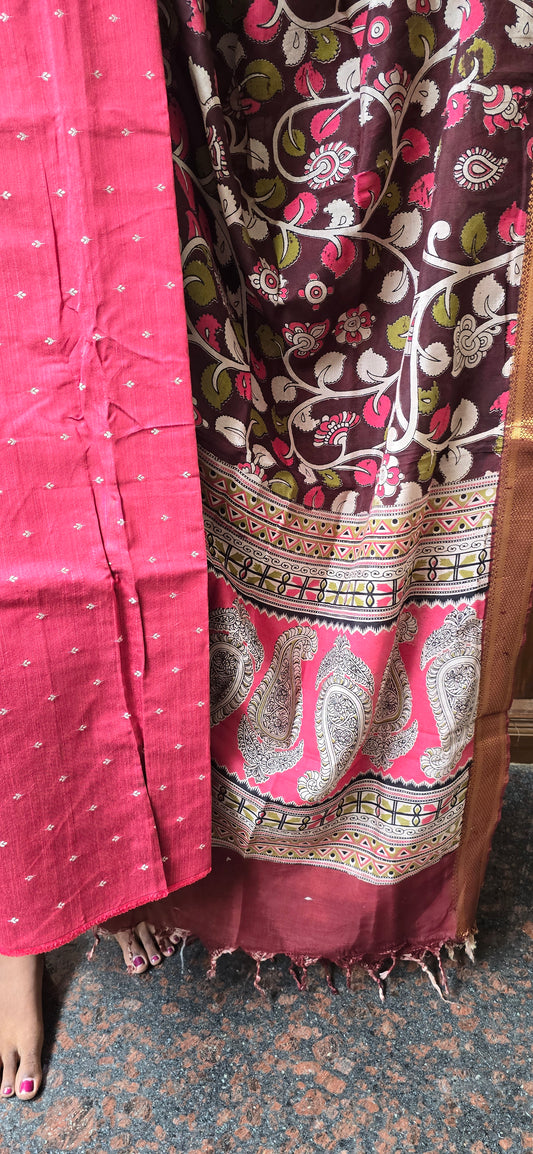 Raw silk with Chennuri silk Dupatta - RC05